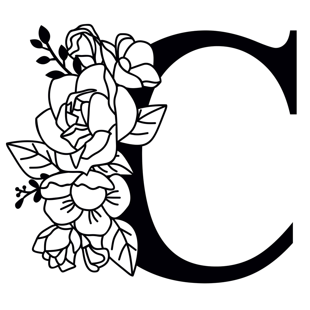 Floral Alphabet SVG 26 letters, Monogram SVG, 2