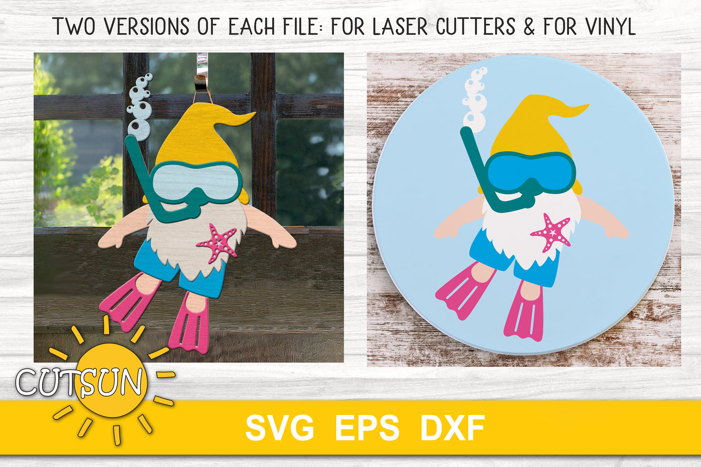 Summer Gnomes Door hanger SVG bundle