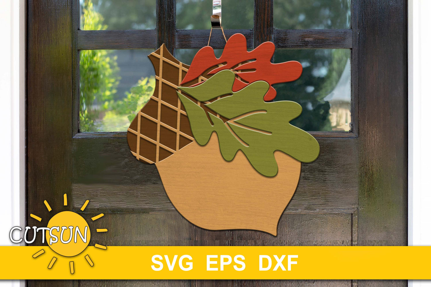 Acorn door hanger SVG
