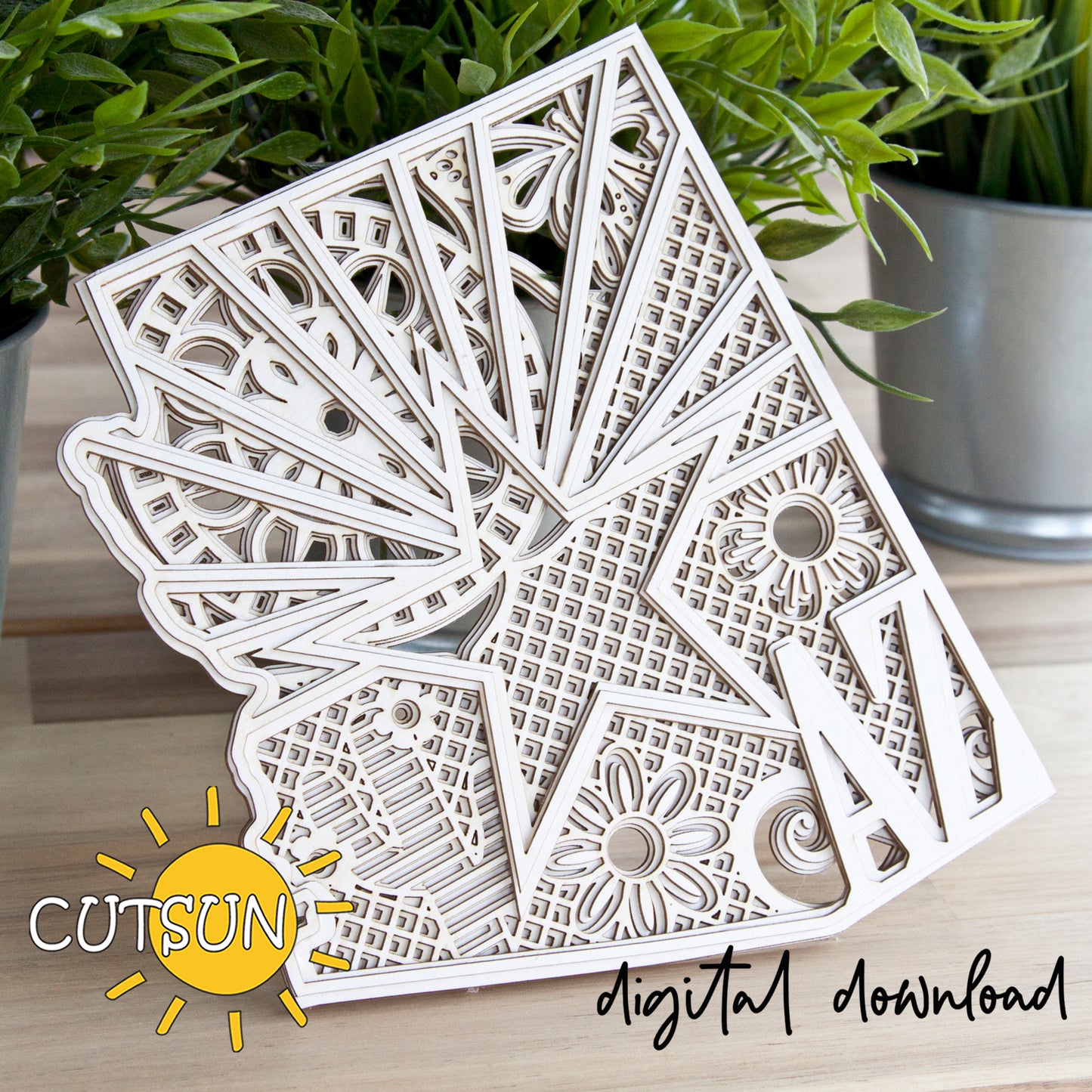 3D Layered Arizona State Mandala SVG - 5 layers