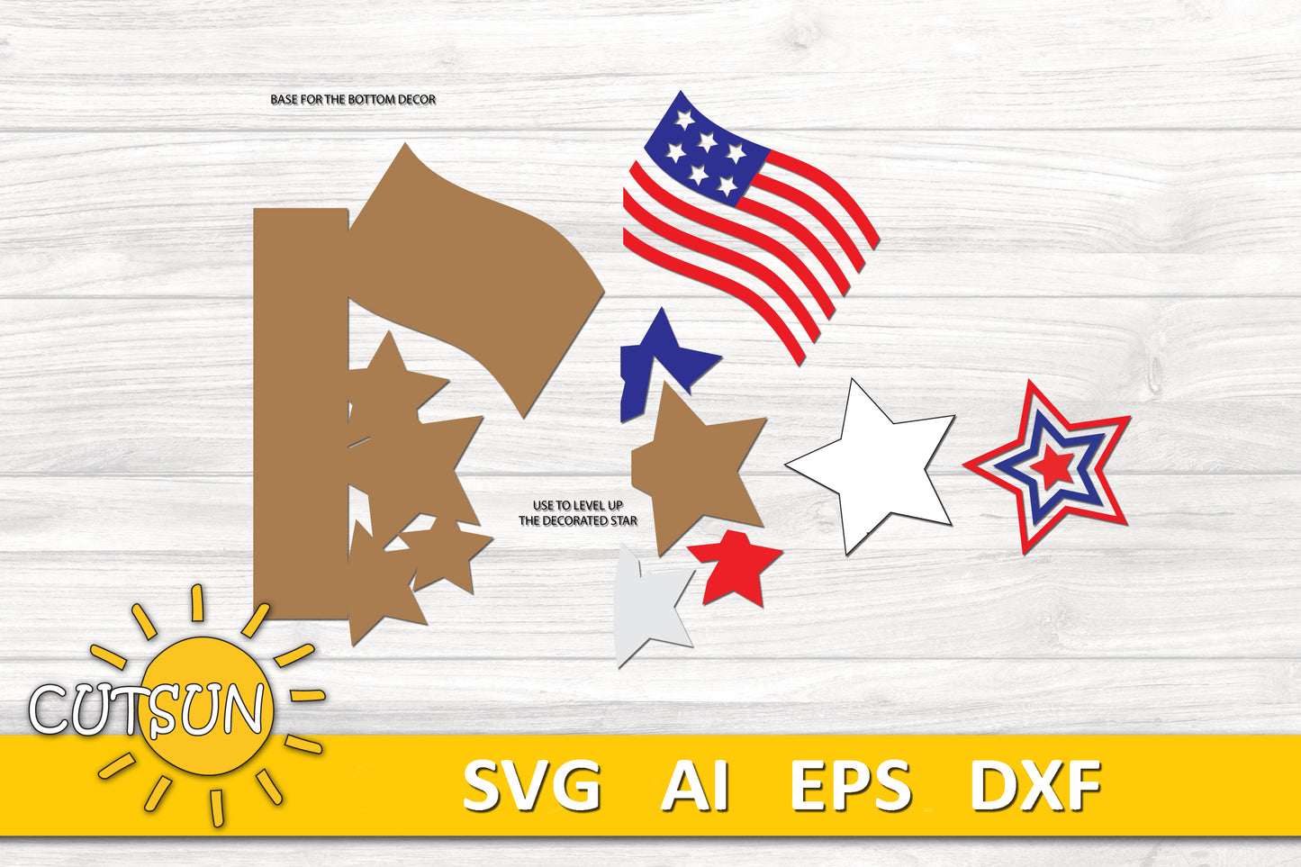 4th of July Porch Sign SVG | Interchangeable Patriotic Hat Add-On | Vertical Porch Leaner Welcome Sign | Independence Day Laser Cut File