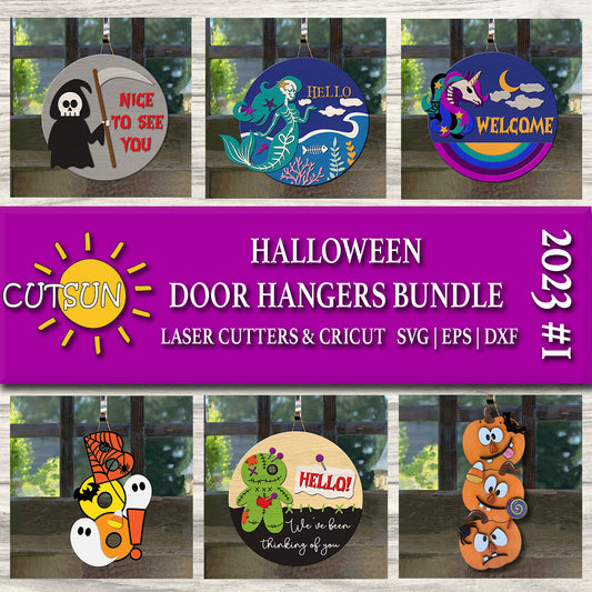 Halloween Door hangers SVG bundle 2023 Vol. 1
