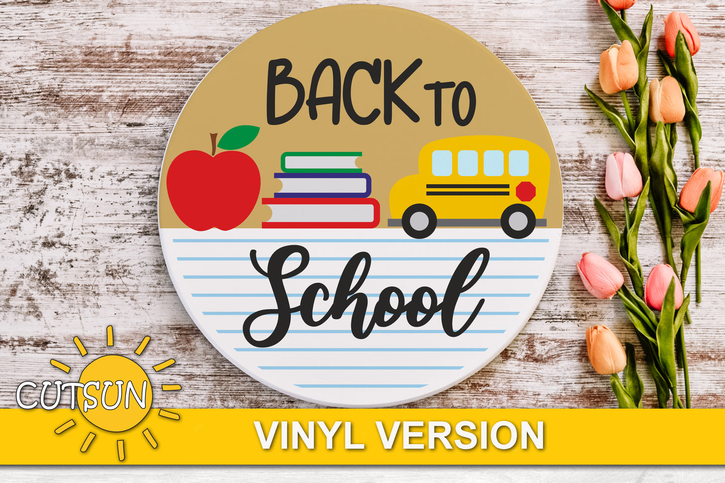 Back to school round sign SVG