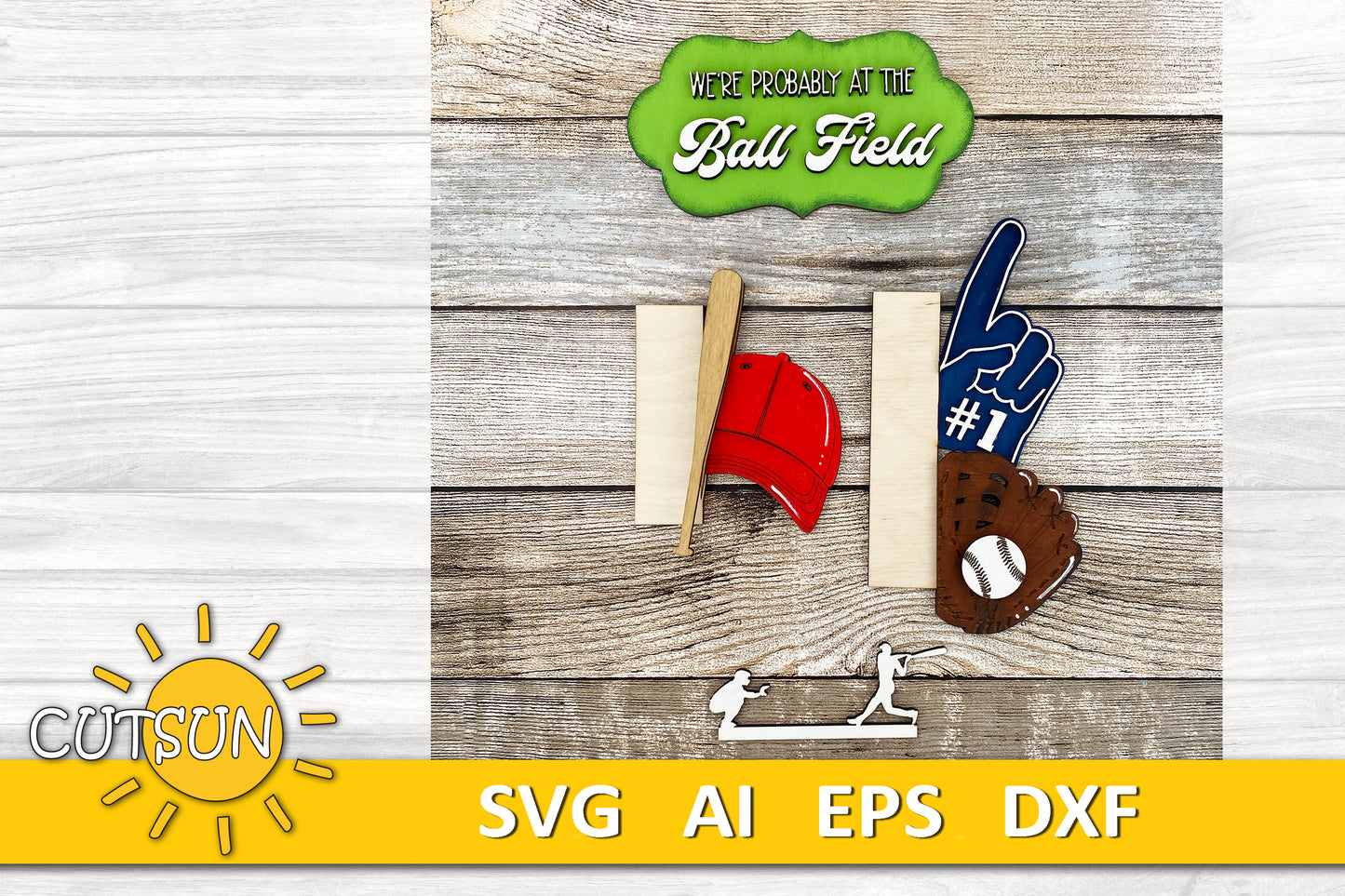 Baseball Vertical porch sign SVG Laser cut file