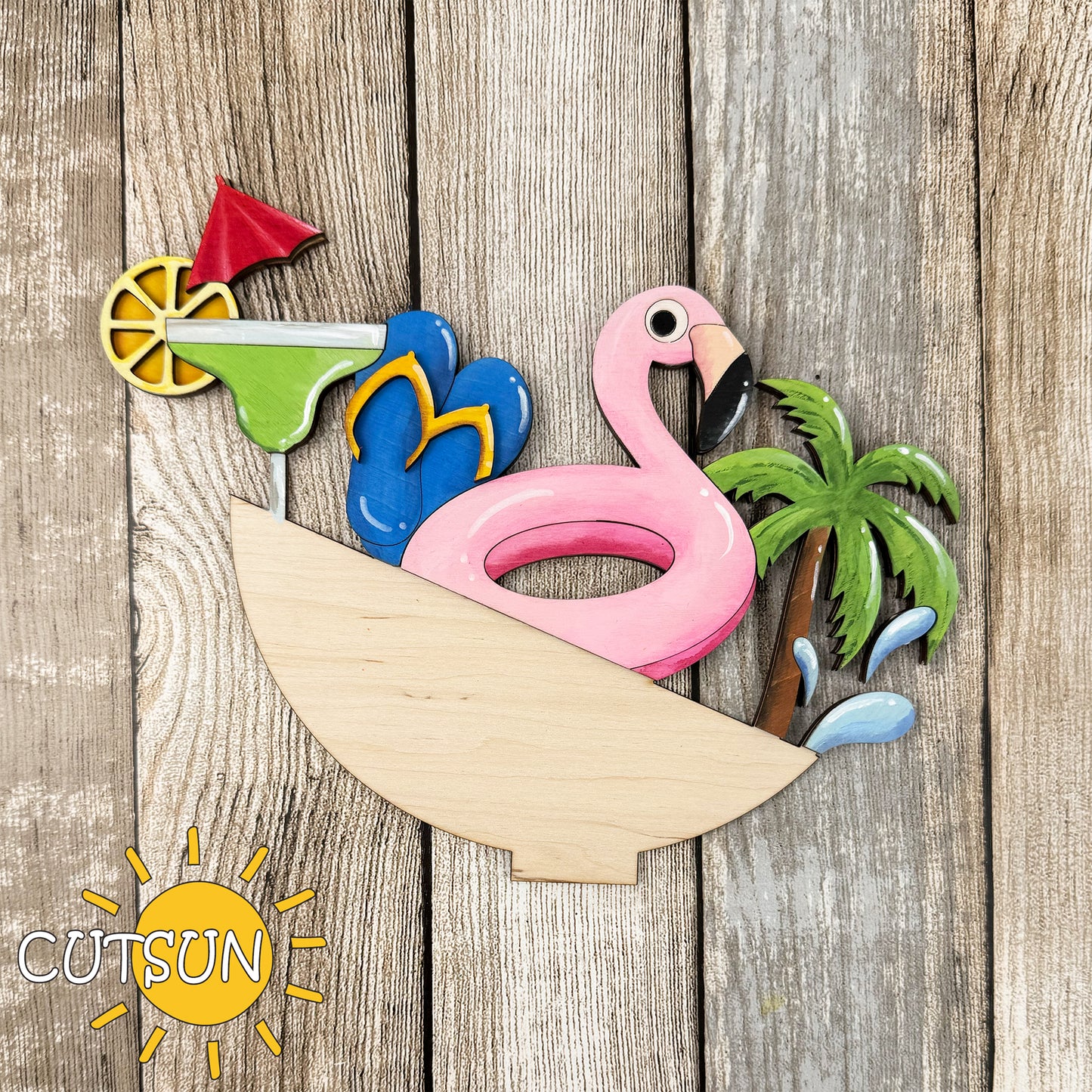 Beach Vibes SVG Add-on for Interchangeable Upside down umbrella Summer shelf decor | Laser cut file