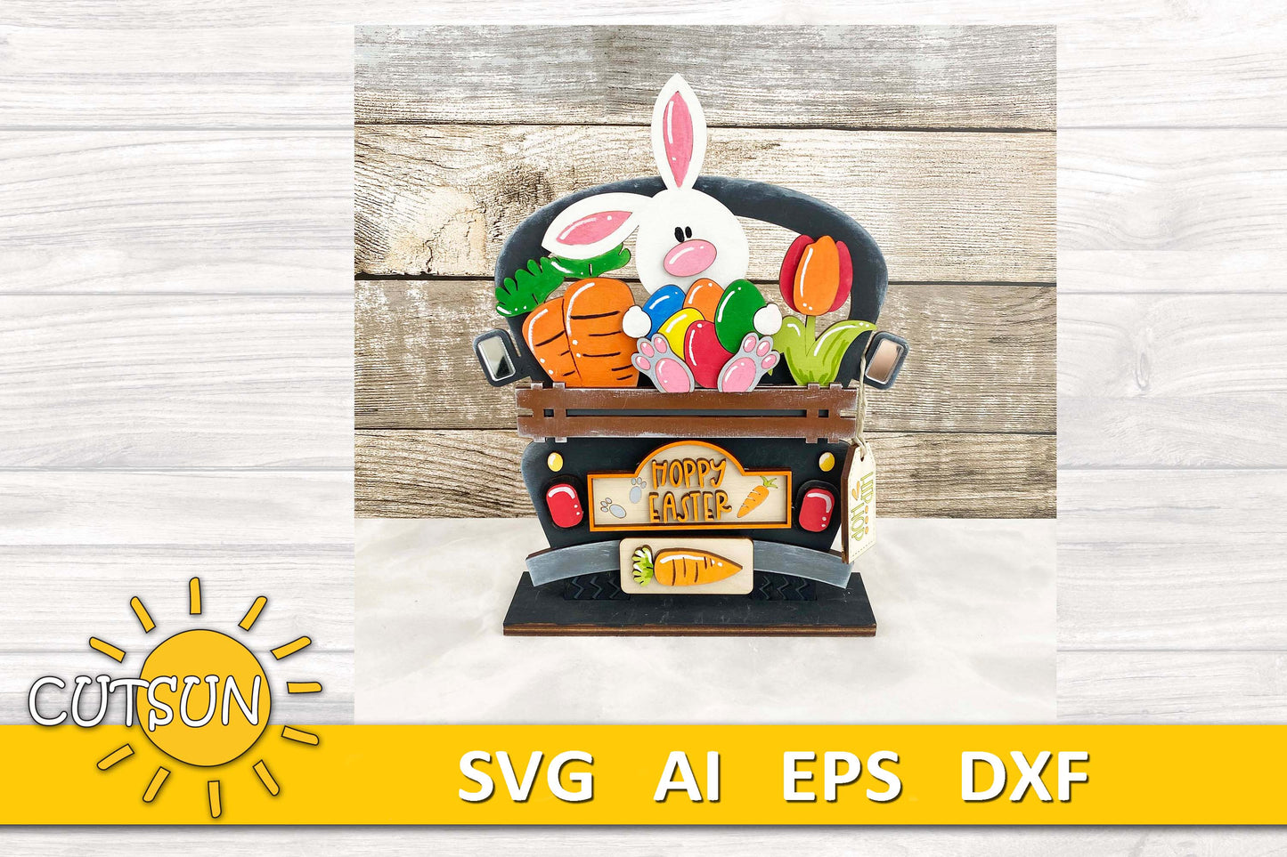 Chicken with Bunny ears Add-on for the Interchangeable truck SVG Laser cut file