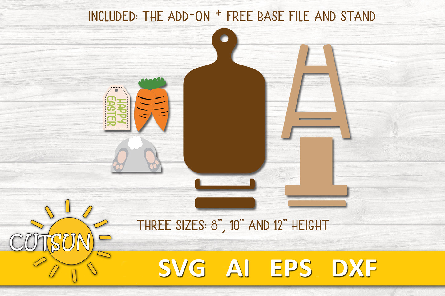 Happy Easter Bunny butt svg Add-on and Interchangeable Cutting board decor SVG Glowforge SVG Laser cut file