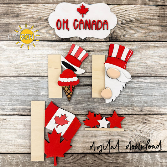 Canada Theme Add-On for Interchangeable Vertical Porch Leaner | Laser Cut File