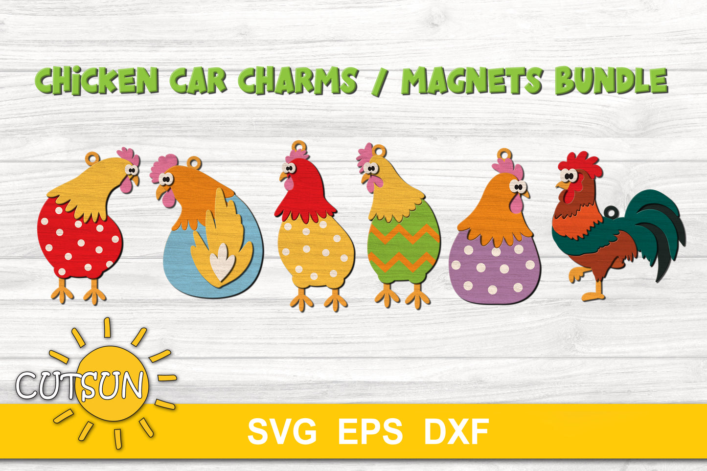 Chicken ornaments SVG bundle