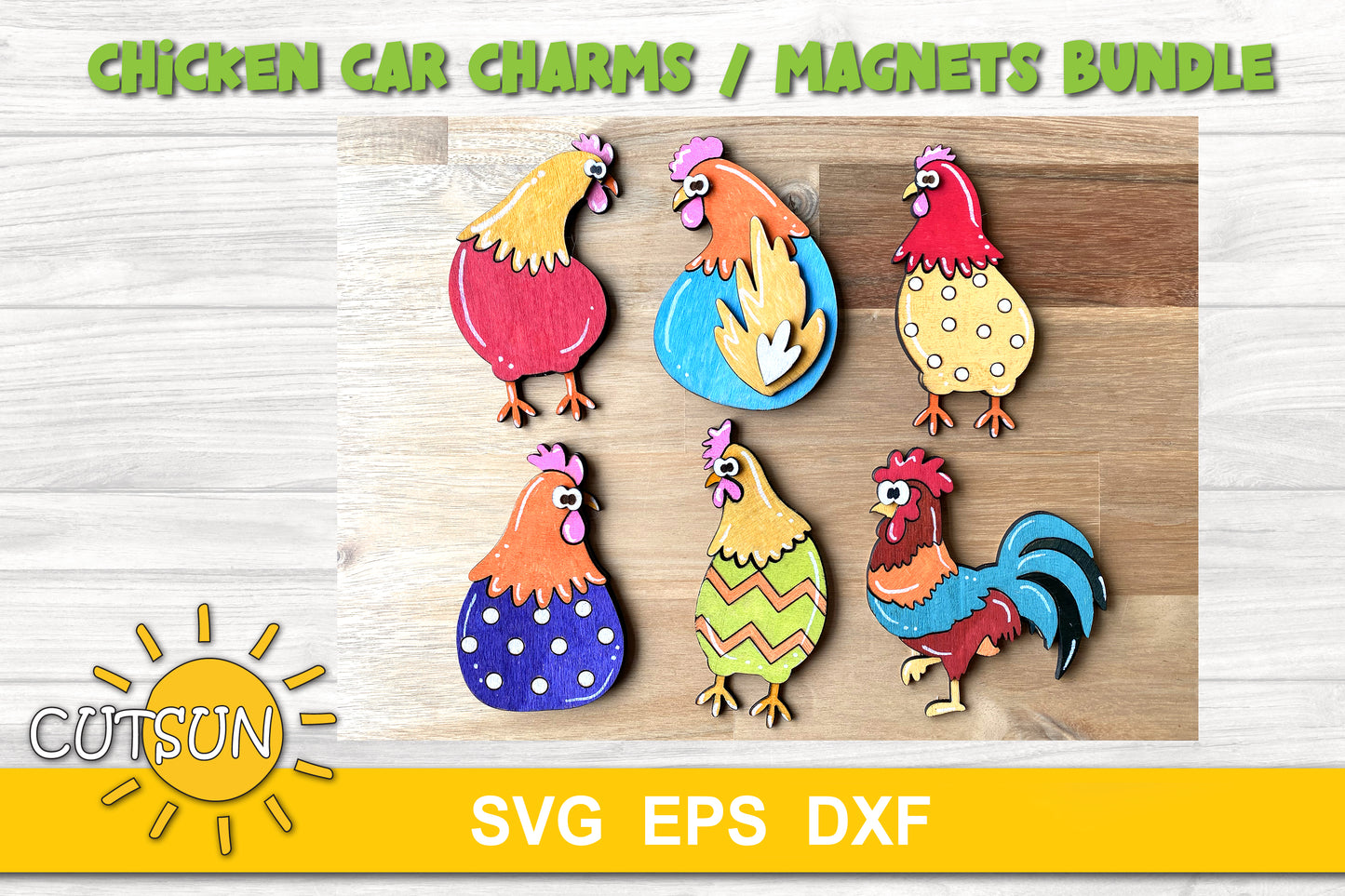 Chicken ornaments SVG bundle