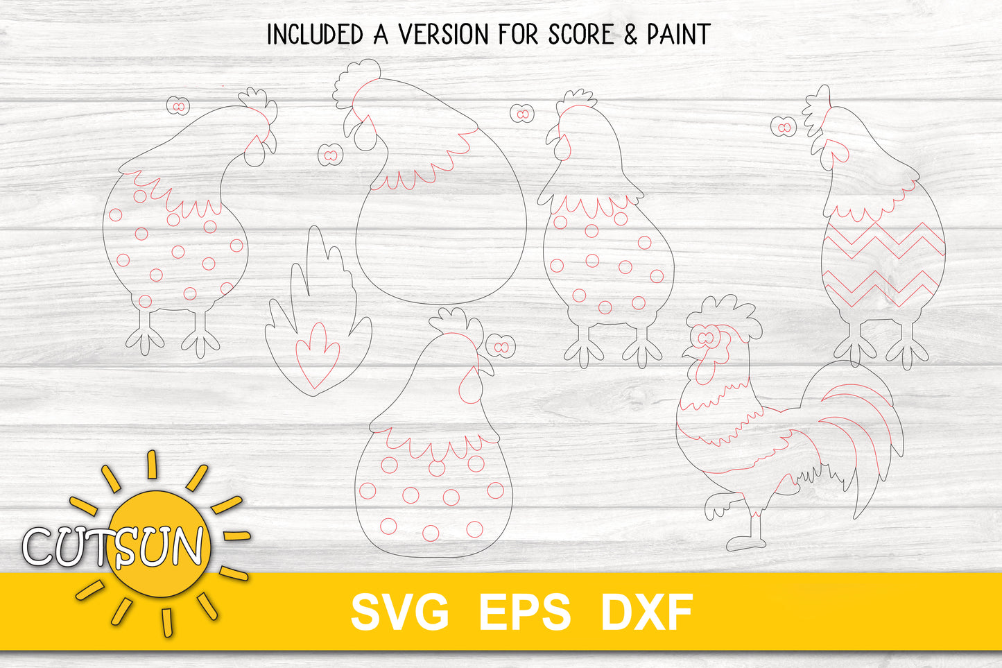 Chicken ornaments SVG bundle | Chicken car charms svg bundle | Chicken magnets SVG bundle