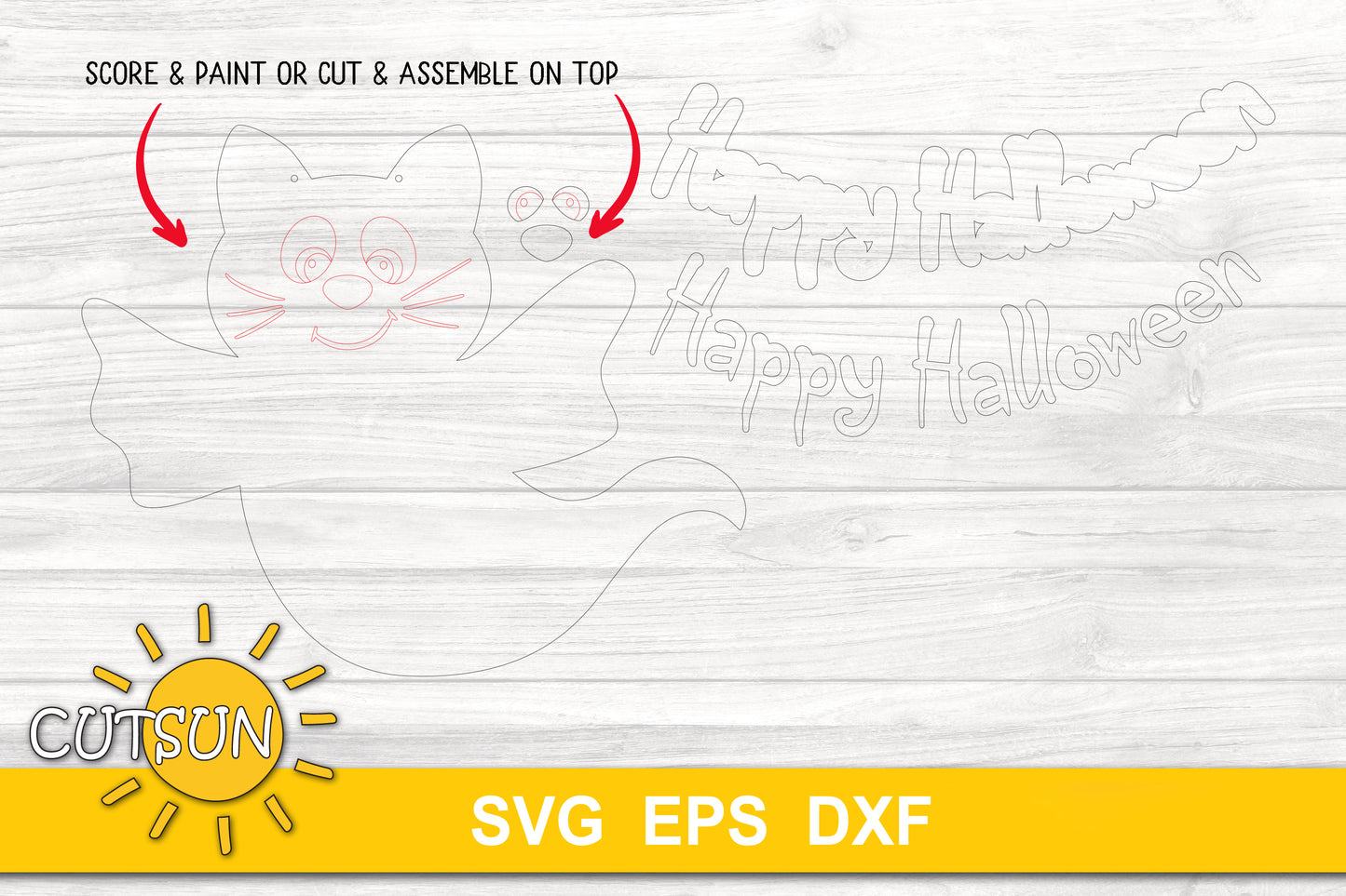 Halloween cat door hanger svg