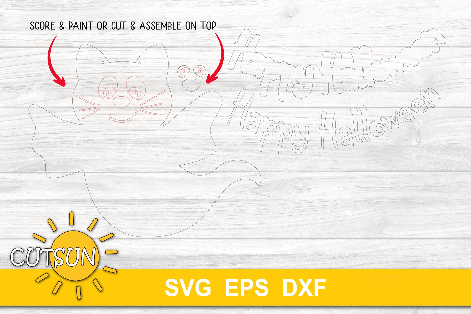 Halloween cat door hanger svg