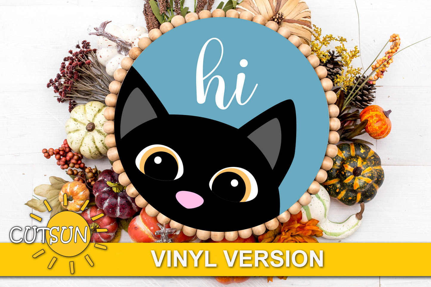 Cat hi door hanger SVG | Cat lover door sign SVG Laser cut file Cricut SVG