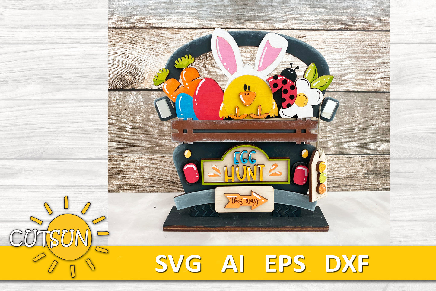 Chicken with Bunny ears Add-on for the Interchangeable truck SVG Laser cut file