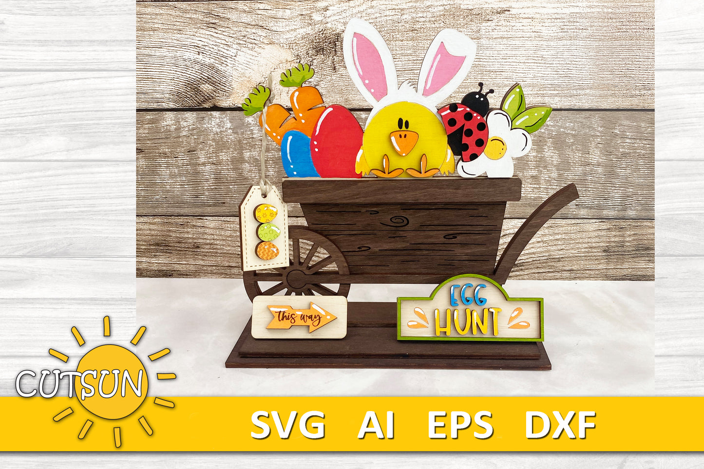 Chicken with Bunny ears Add-on for the Interchangeable truck SVG Laser cut file