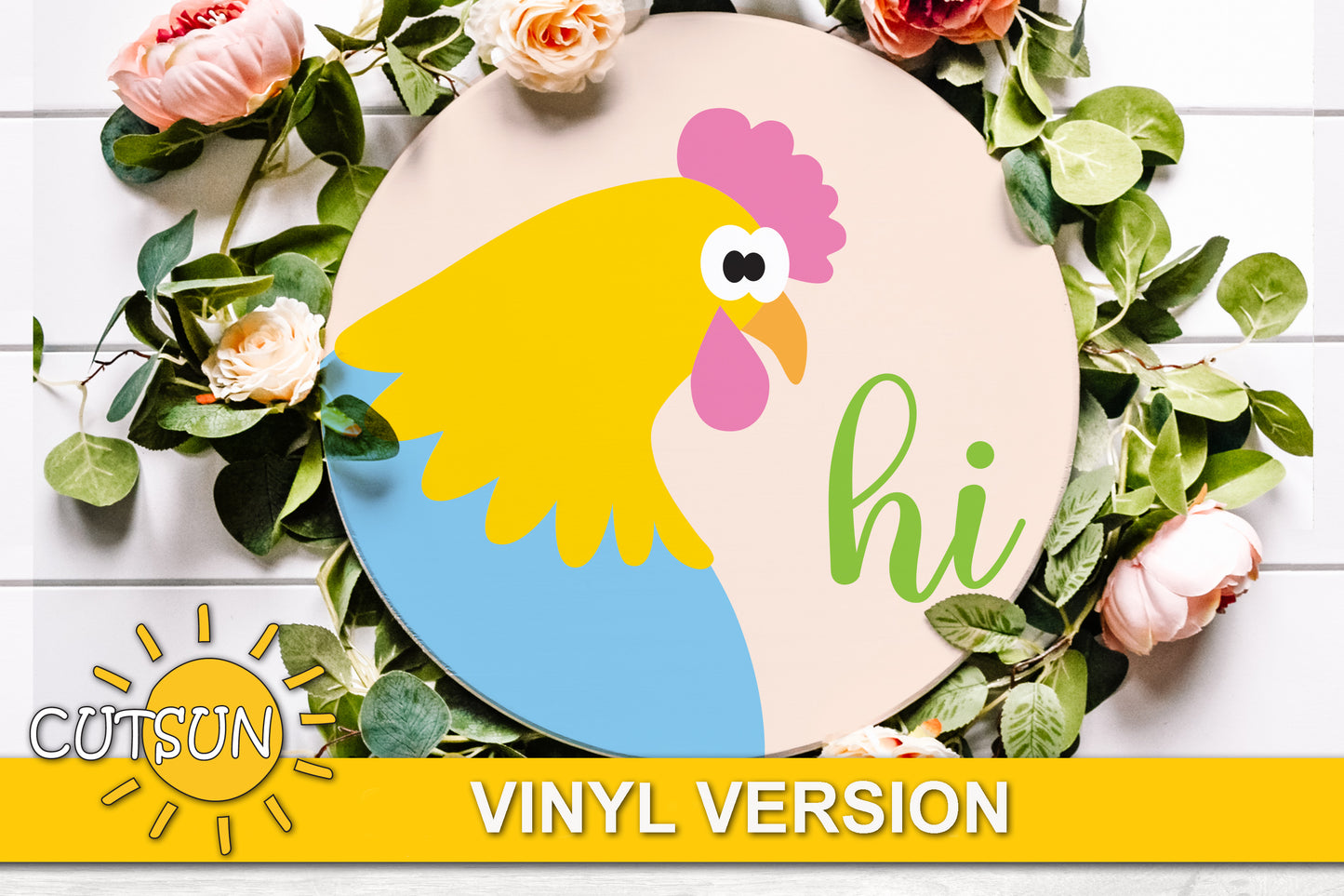 Chicken door hanger SVG | Chicken hi door hanger SVG