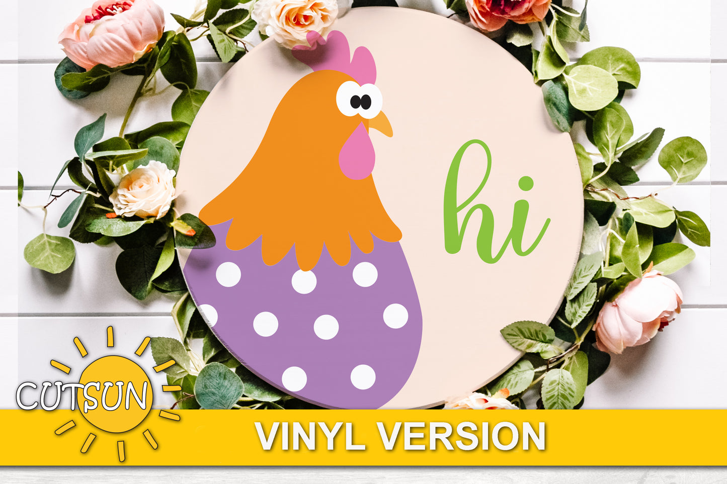 Chicken hi door hanger SVG