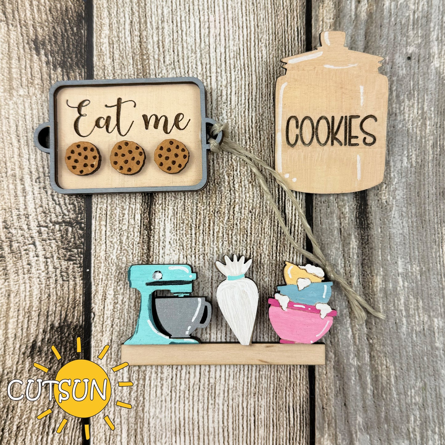 Cookies Interchangeable Cutting Board Decor SVG | Biscuit Shelf Sitter SVG | Cookie Jar Kitchen SVG | Bakery Laser Cut File