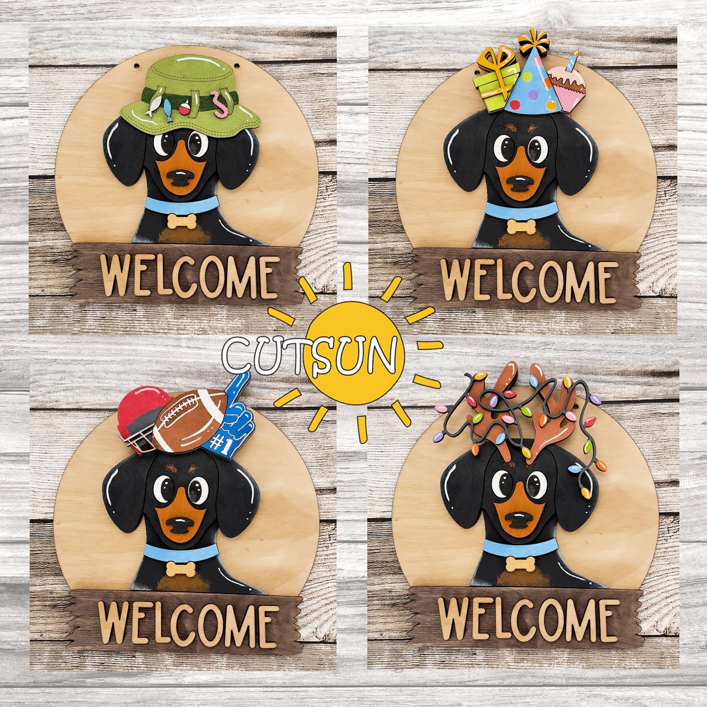 Dachshund Interchangeable door hanger SVG BASE FILE
