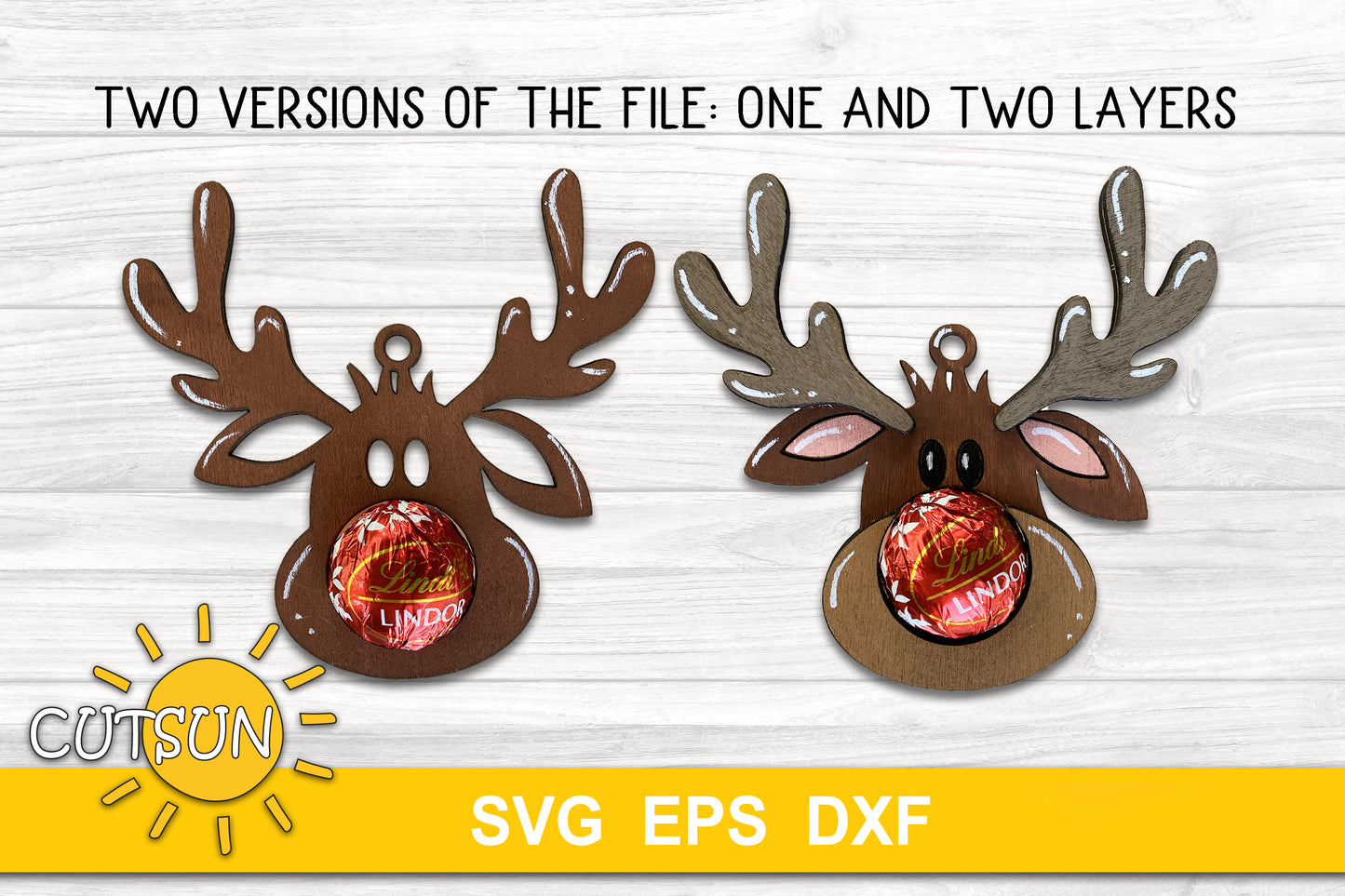 Reindeer ornament Chocolate holder SVG
