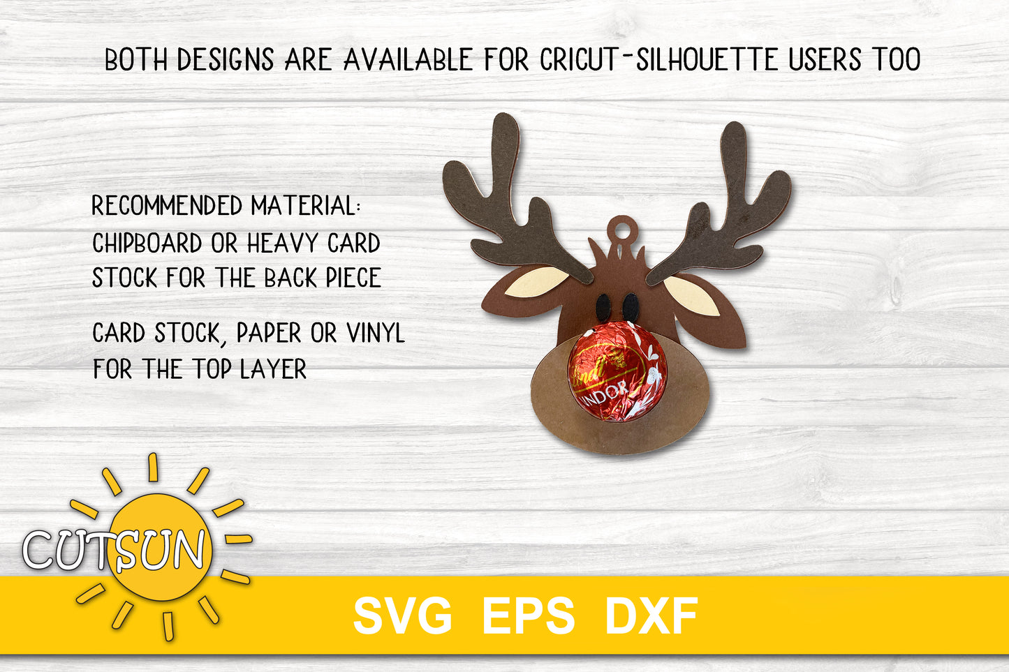 Reindeer ornament Chocolate holder SVG