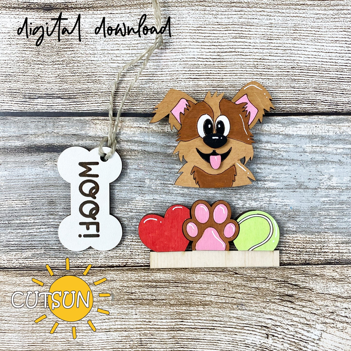 Dog Woof Add-on and Interchangeable Cutting board decor SVG