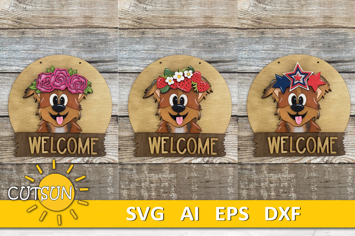 Dog door hanger SVG Round interchangeable door sign svg Dog svg BASE FILE Glowforge svg Laser cut file