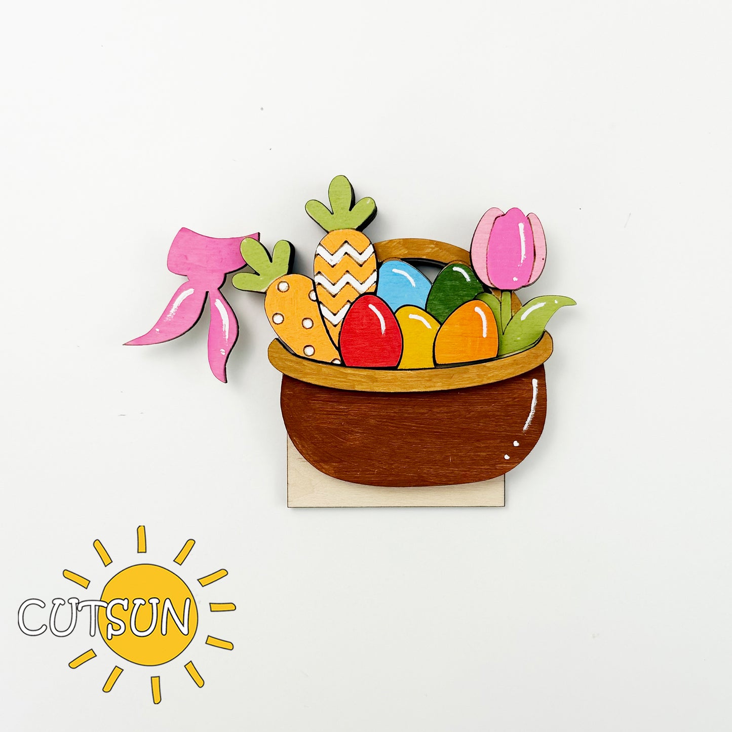 Easter Basket Add-On for Goose Door Hanger | Laser Cut SVG File for Spring and Easter Decor