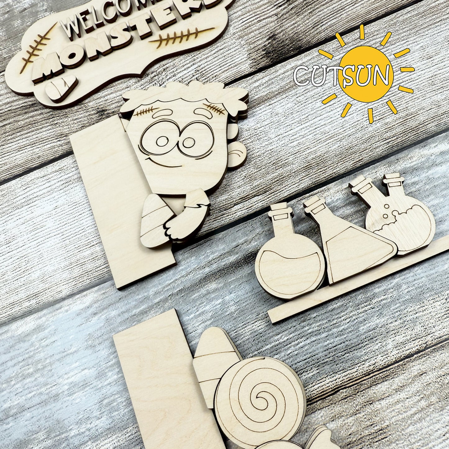 Frankenstein Halloween Countdown SVG & Print Files – Laser Cut ornament
