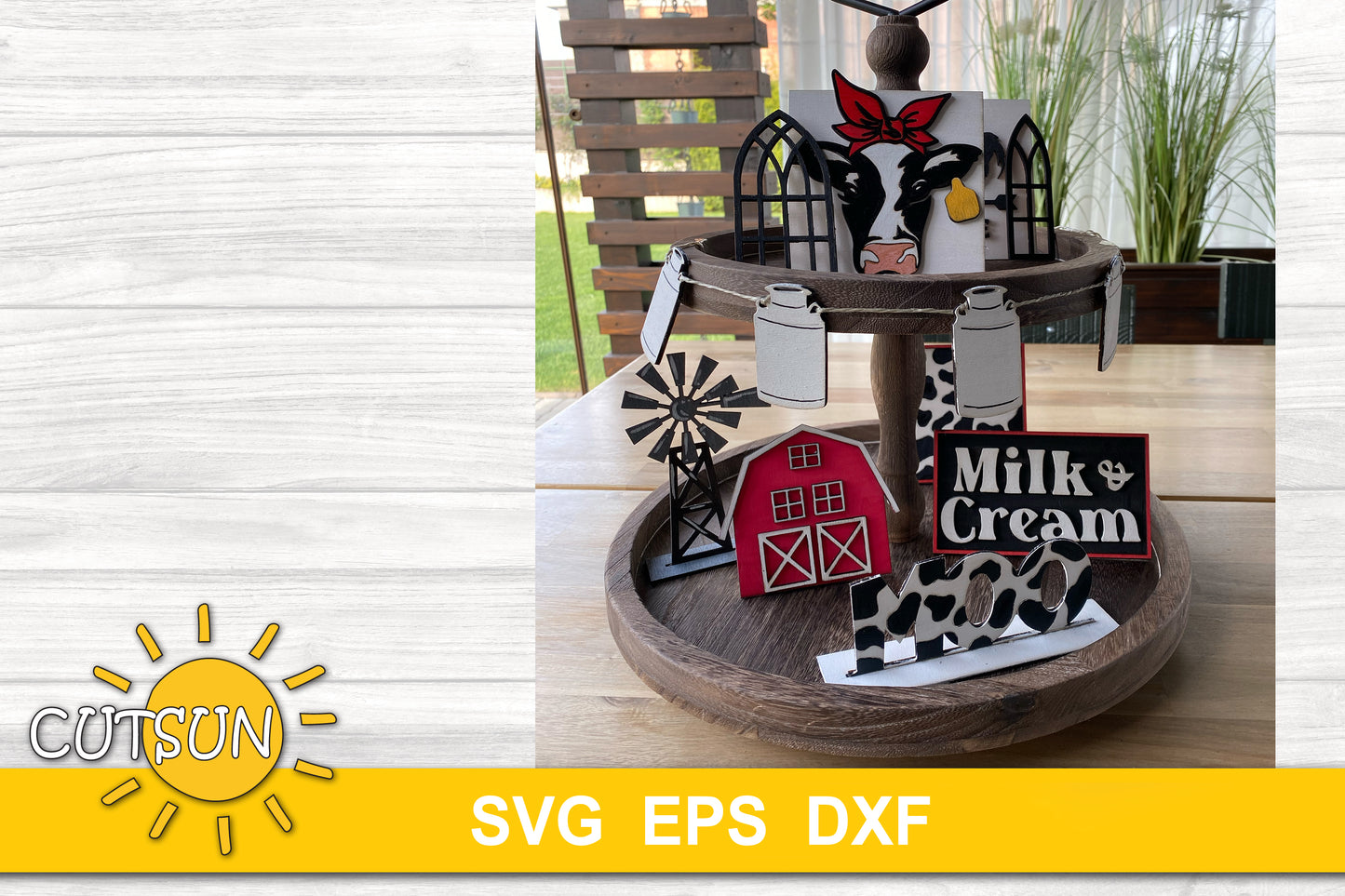 Farmhouse tiered tray decor SVG bundle | Cow tiered tray decor SVG bundle
