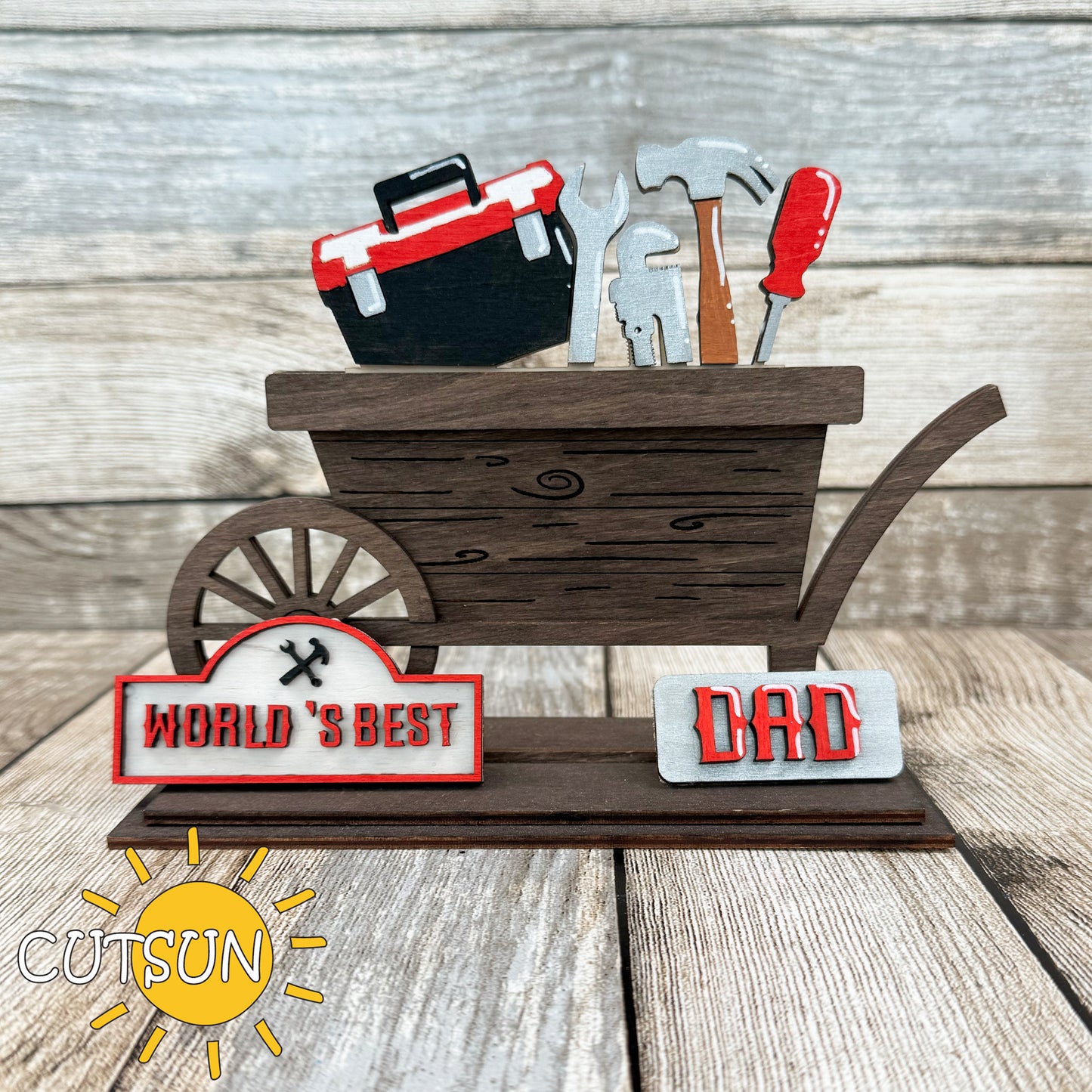 Father's Day Add-on for Interchangeable Farmhouse Truck | Laser cut file