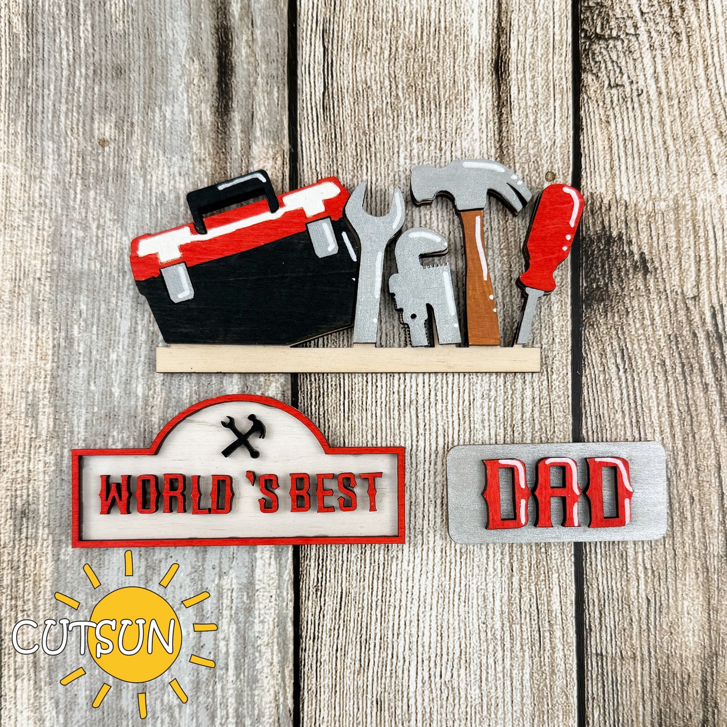 Father's Day Add-on for Interchangeable Farmhouse Truck | Laser cut file