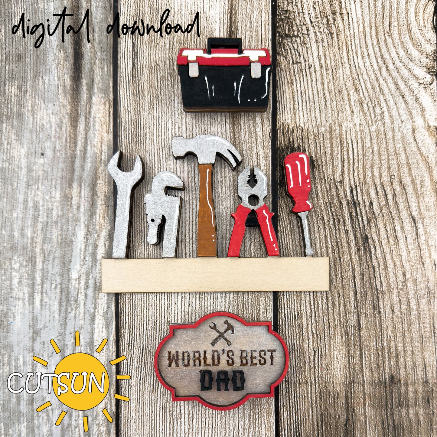 Father's Day add-on for the Interchangeable Apron SVG Laser cut file