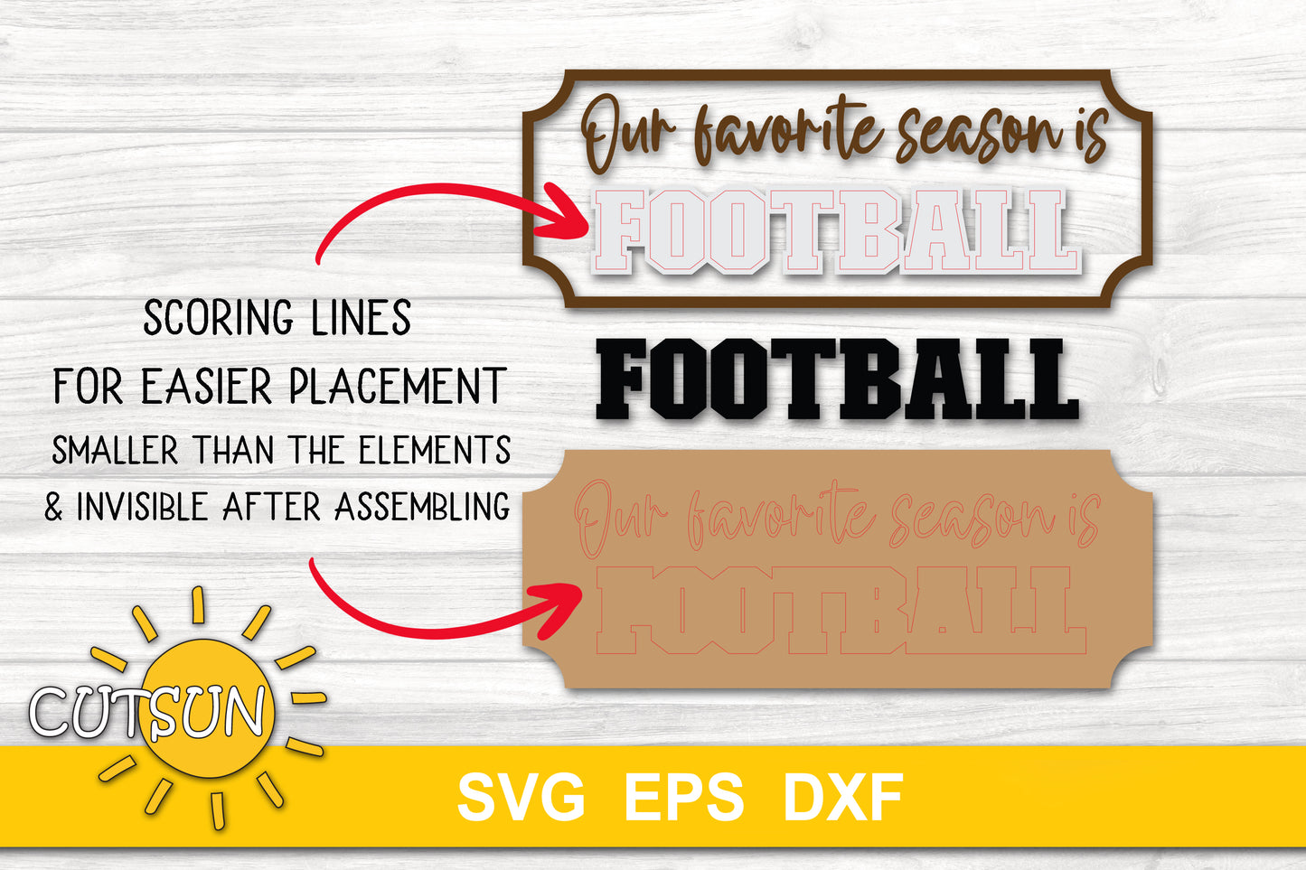 Football Door Hanger SVG – Fall Door Sign Laser Cut Files
