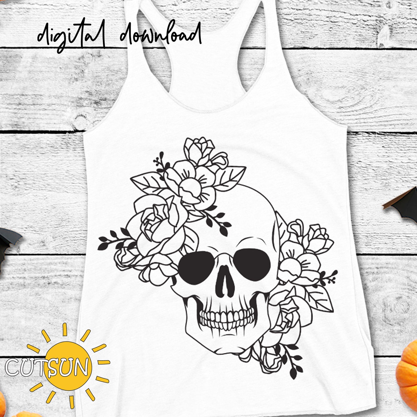 Floral Skull SVG | Halloween SVG
