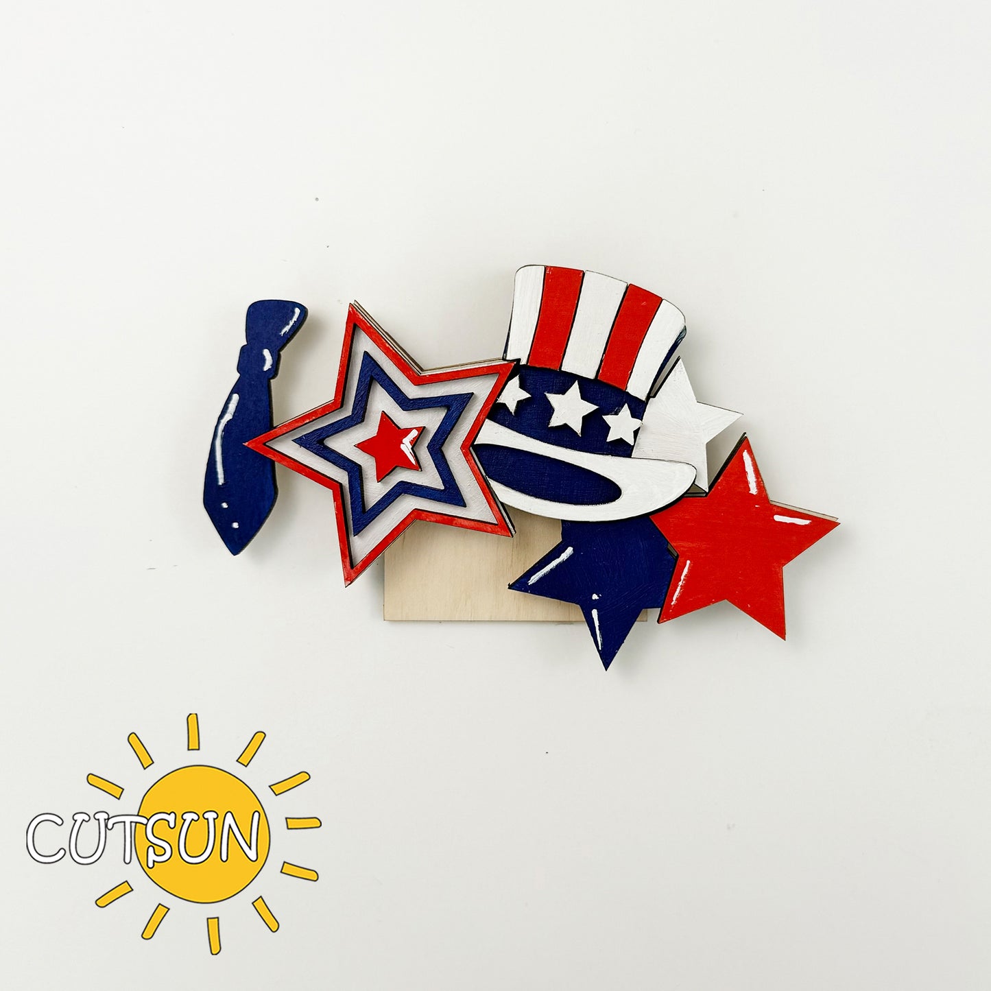 4th of July Add-On for Interchangeable Goose Door Hanger | Patriotic Laser Cut File