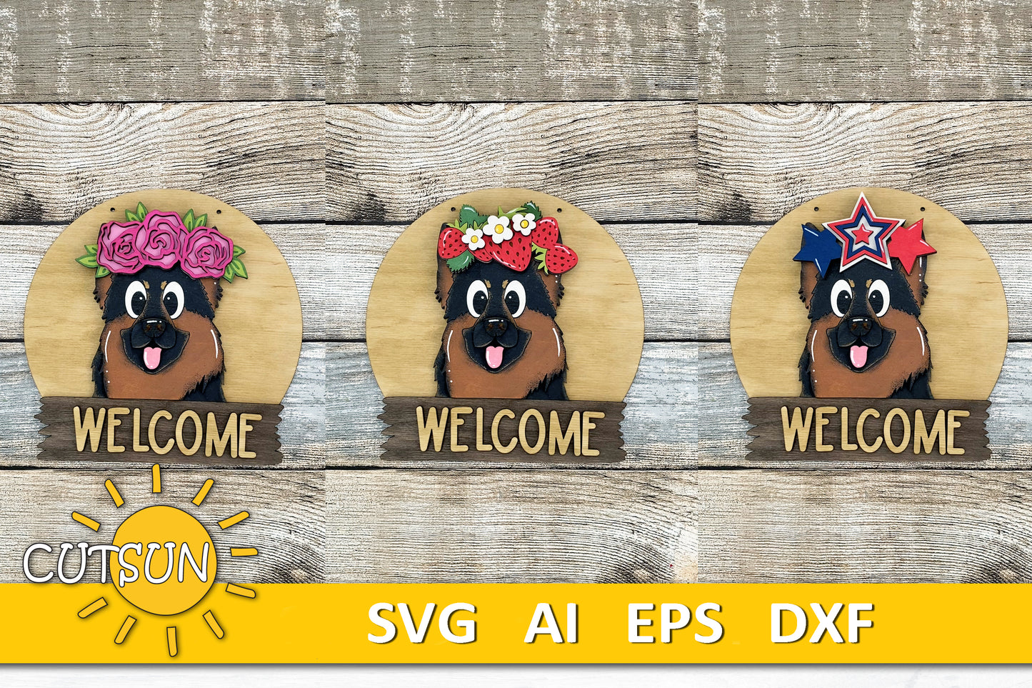 German Shepherd round Interchangeable door hanger SVG BASE FILE
