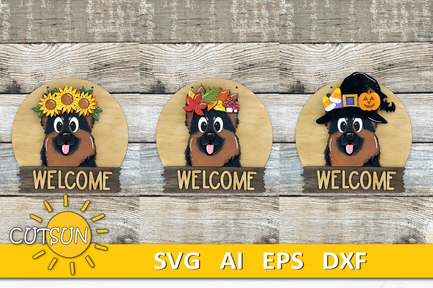 German Shepherd round Interchangeable door hanger SVG BASE FILE