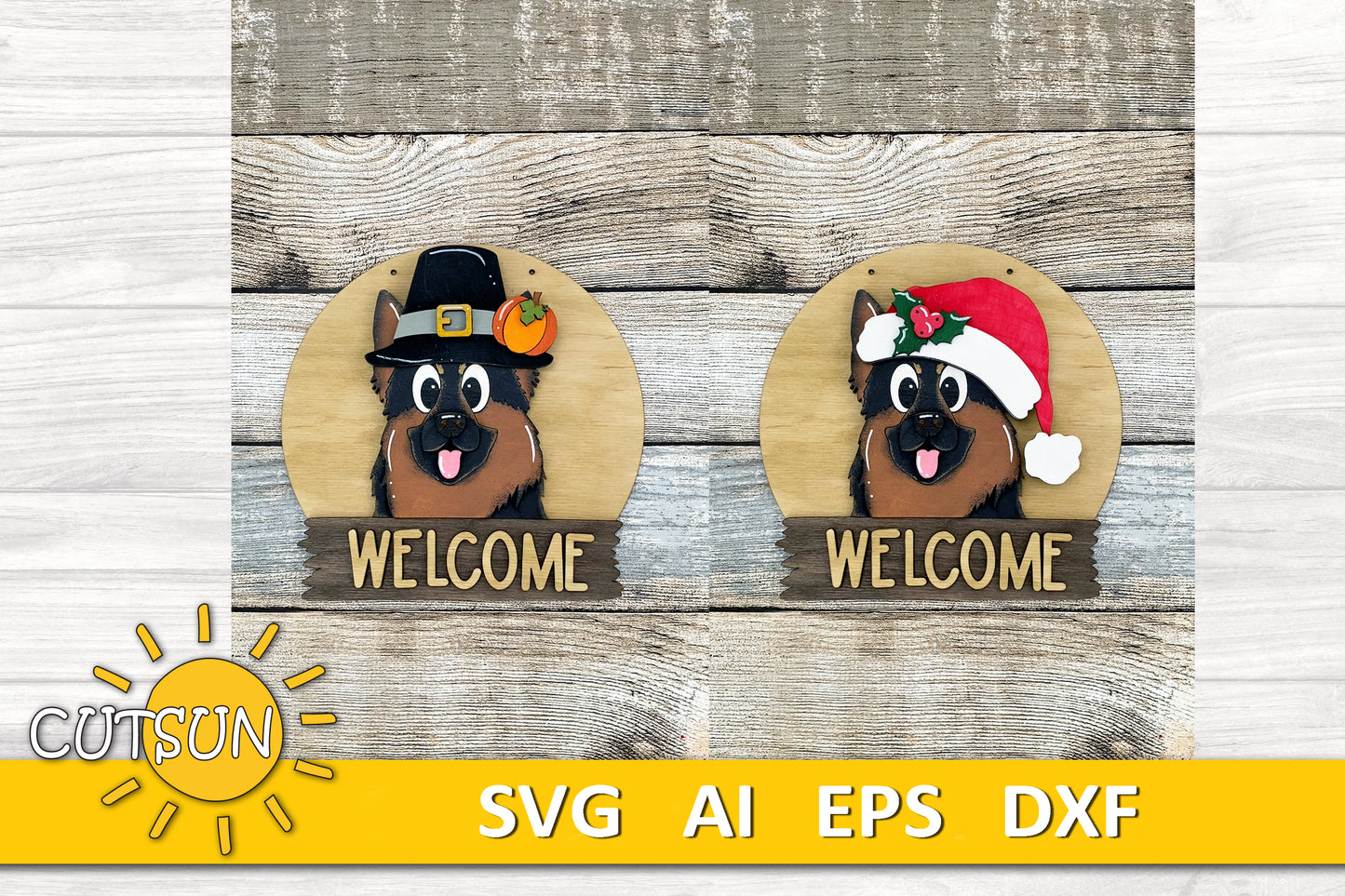 German Shepherd round Interchangeable door hanger SVG BASE FILE