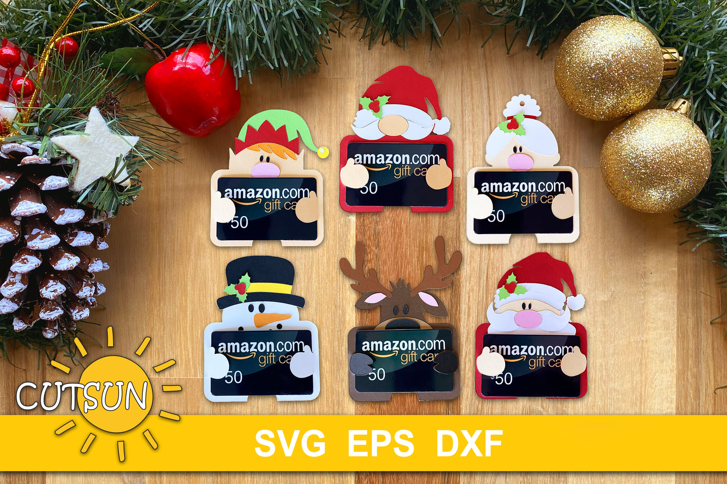Christmas gift card holders Cricut SVG