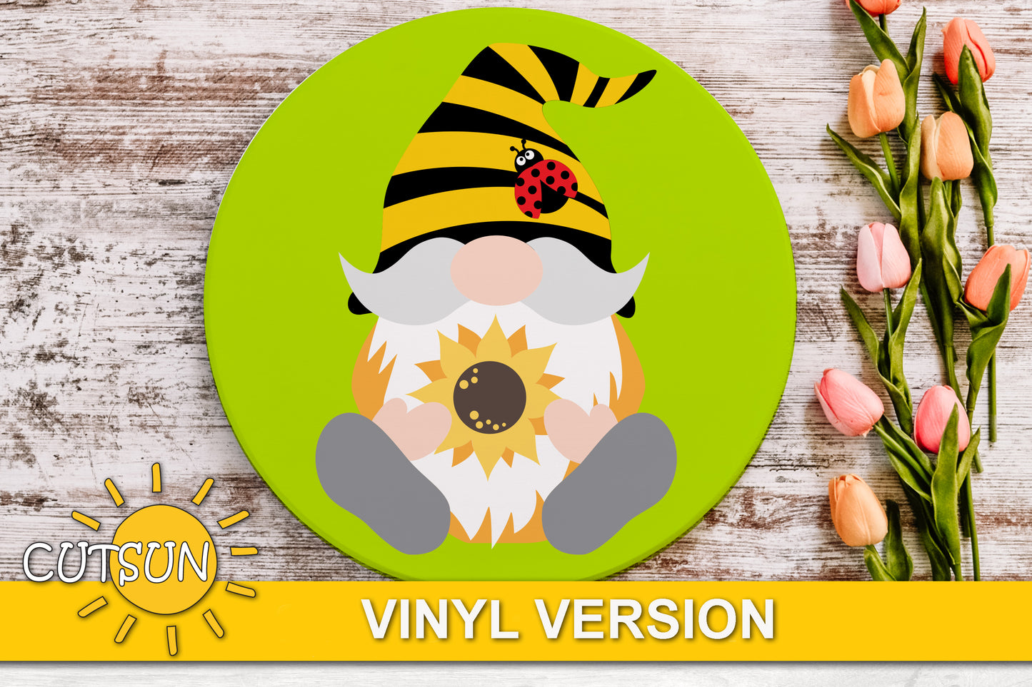 Gnome with Sunflower door hanger SVG | Summer door hanger SVG | Fall door hanger SVG