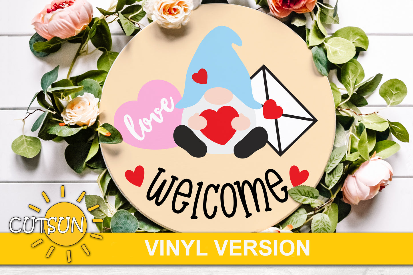 Gnome door hanger digital download for use with laser cutters and Cricut / Silhouette craft cutting machines