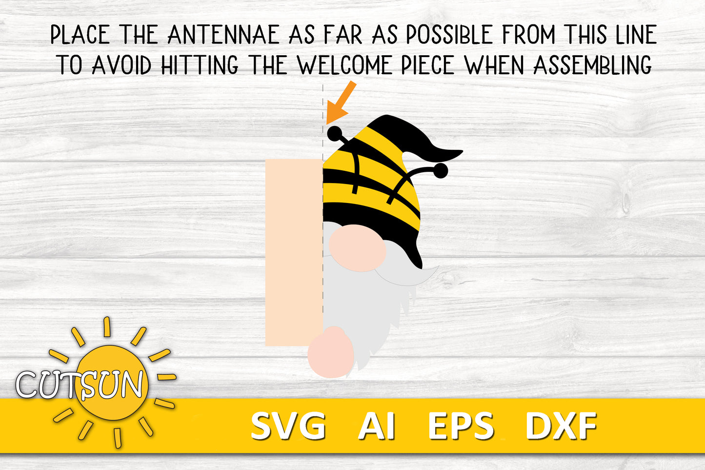 Honey Bee porch sign add-on with a free Interchangeable Porch leaner SVG Gnome vertical porch sign SVG Summer porch decor Laser cut file