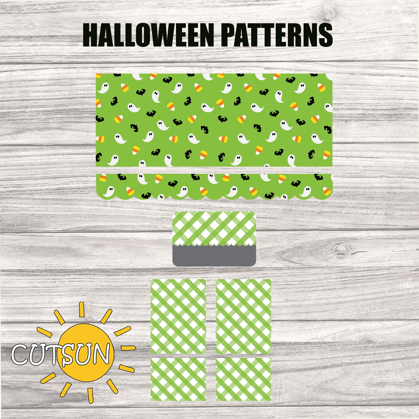 Halloween Add-On SVG for Interchangeable Camper Shelf Sitter – Haunted House, Ghost and Pumpkin Laser Cut File