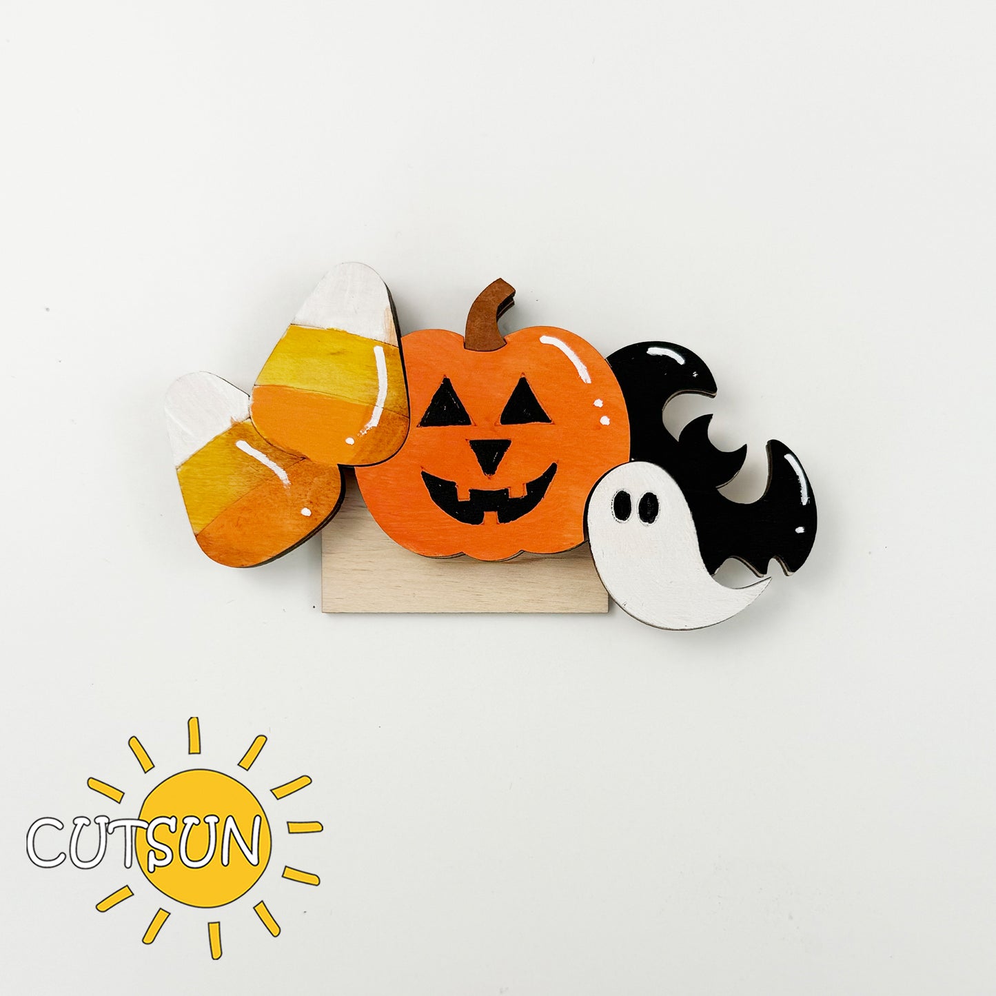 Halloween Add-On SVG for Interchangeable Goose Door Hanger – Pumpkin, Ghost & Candy Corn | Laser Cut File for Fall Decor