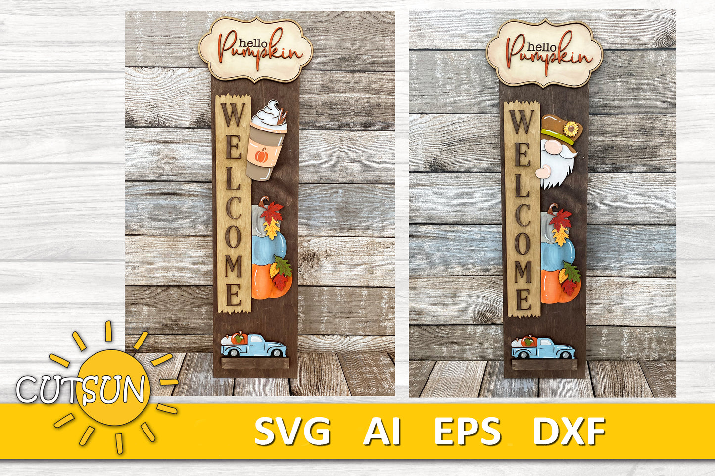 Vertical Interchangeable porch leaner SVG Bundle - 24 designs