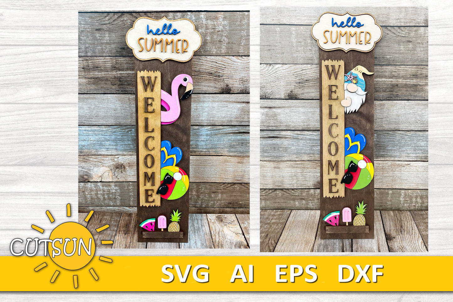 Vertical Interchangeable porch leaner SVG Bundle - 24 designs