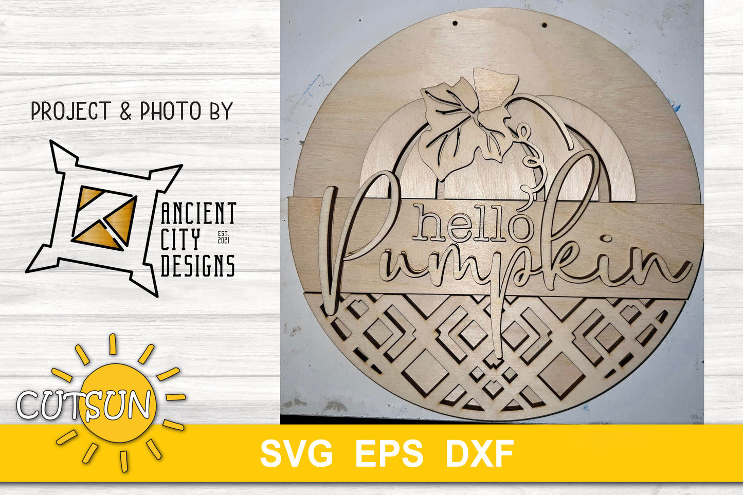 Fall door hanger SVG | Hello pumpkin door hanger svg | Farmhouse door sign svg