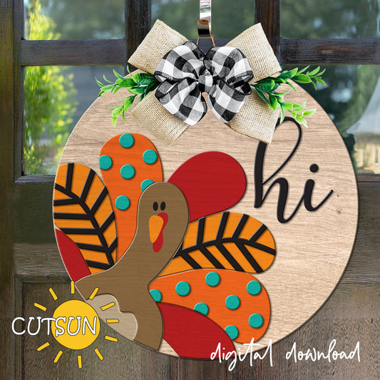 Thanksgiving Door hanger SVG | Turkey door hanger | Fall Welcome sign SVG